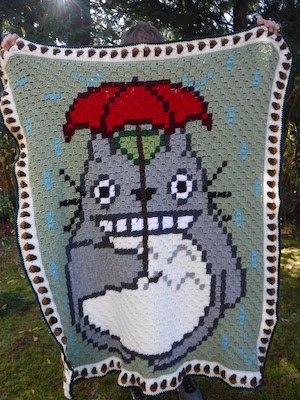 Totoro In The Rain Afghan Crochet Pattern by T's Garden