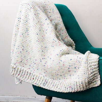 Tunisian Crochet Confetti Blanket Pattern by Yarn Hook Needles