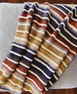 Tunisian Crochet Striped Blanket Pattern by I Can Crochet That Shop