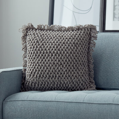 Bernat Bullion Loop Crochet Pillow by Yarnspirations