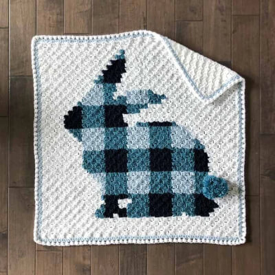 Corner to Corner Crochet Easter Blanket Pattern by MakeAndDoCrew