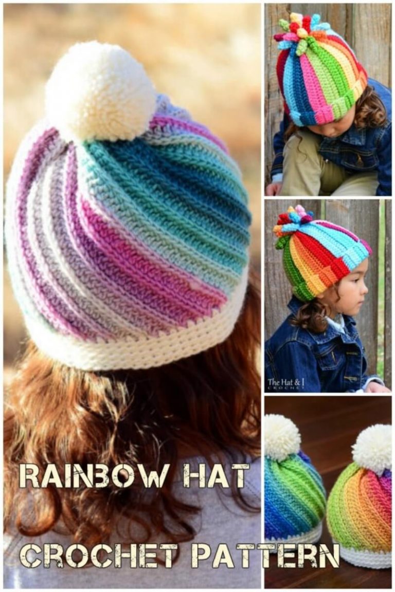 10 Crochet Rainbow Hat And Crochet Swirl Hat Patterns