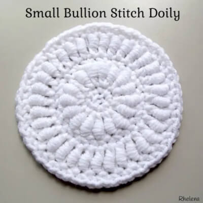 Small Doily Bullion Stitch Crochet Pattern by CrochetnCrafts