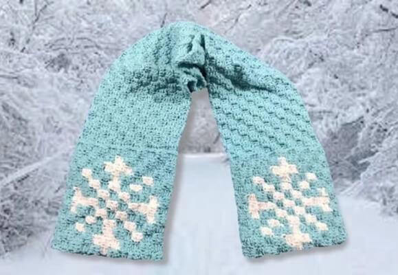 Snowflake Scarf C2C Crochet Pattern by CrochetCouch
