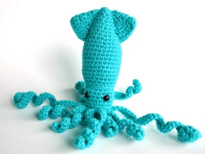 Amigurumi Sparkling Squid Crochet Pattern by Bubblegum Belles