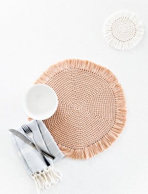 Boho Crochet Coasters & Placemats Pattern by For The Frills