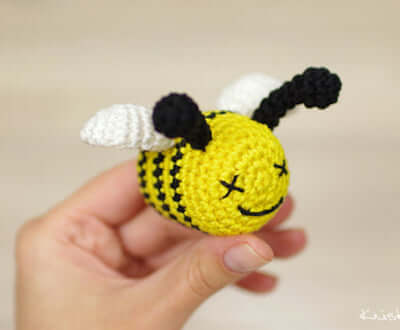 Bumble Bee Rattle Amigurumi Pattern by Kristi Tullus