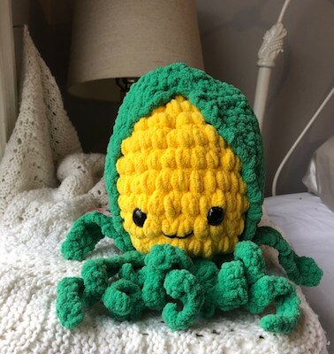 Butters, The Corn Squid Crochet Pattern by Croutons Crochet