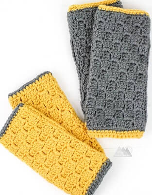 C2C Crochet Hand Warmers Pattern by Winding Road Crochet