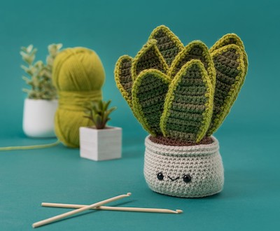 Crochet Amigurumi Snake Plant Pattern by Craftsy