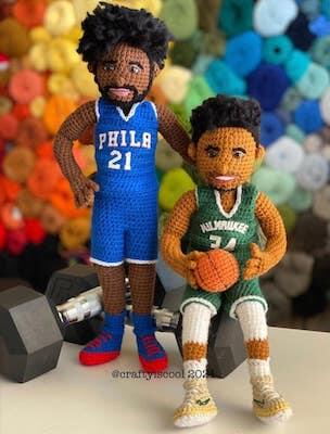 Crochet Basketball Player Amigurumi Pattern by Crafty Is Cool Crochet