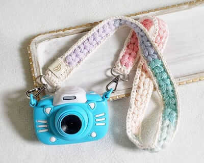 Crochet Camera Lanyard Pattern by Rainbows For Hope