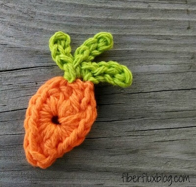 Crochet Carrot Applique Pattern by Fiber Flux