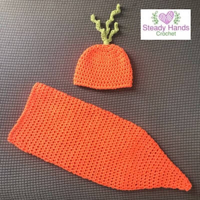 Crochet Carrot Costume Pattern by Steady Hands Crochet