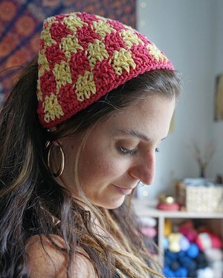 Crochet Checkered Bandana Pattern by Bloodimaryart