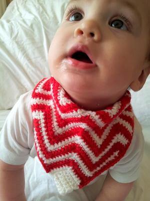 Crochet Chevron Bandana Bib Pattern by Look At What I Made