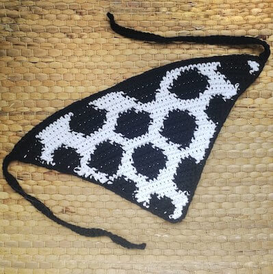 Cow Crochet Hair Bandana Pattern by The Wool Tiger