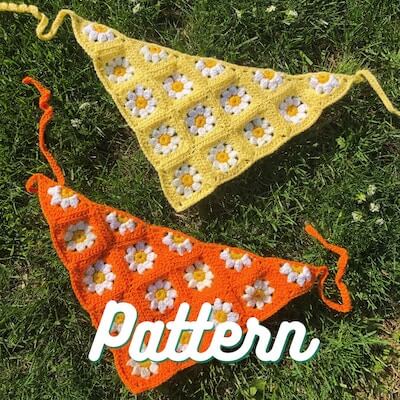 Crochet Daisy Bandana Pattern by Kozmic Blues Crochet