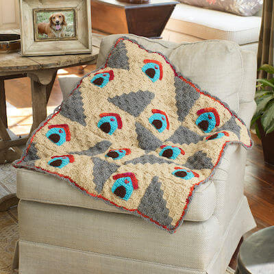 Crochet Dog's Home Throw Pattern by Red Heart