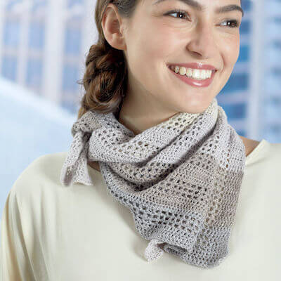 Crochet Filet Bandanna Pattern by Red Heart