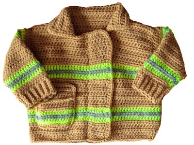 Firefighter Crochet Baby Jacket Pattern by My Fingers Fly