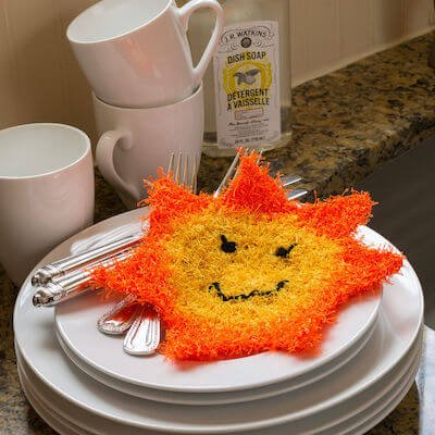 Crochet Happy Sun Scrubby Pattern by Red Heart