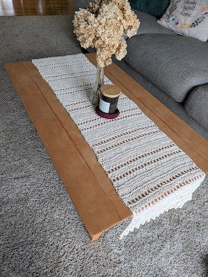Crochet Home Sweet Home Table Runner Pattern by Lady Jay Crochet