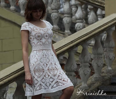 Crochet Lace Wedding Dress Pattern by Krinichka