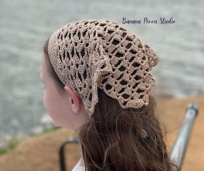 Crochet Lacy Bandana Pattern by Banana Moon Studio