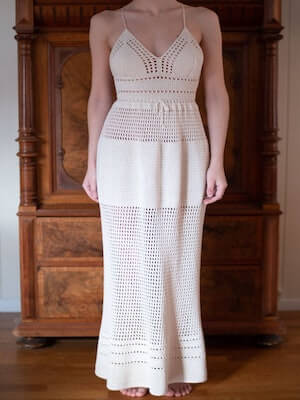 Crochet Maxi Wedding Dress Pattern by High In Fibre Crochet
