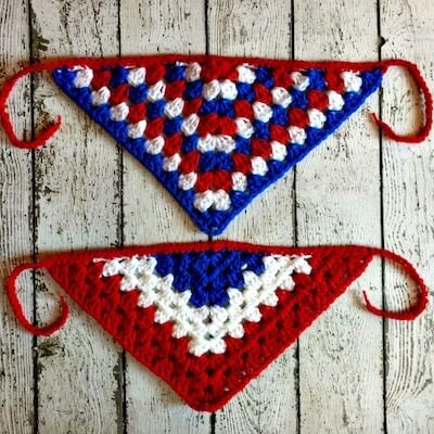 Patriotic Crochet Hair Bandana Pattern by Hooked On Homemade Happiness