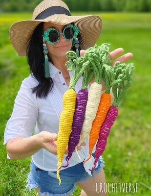 Crochet Rainbow Carrot Pattern by Crochet Verse