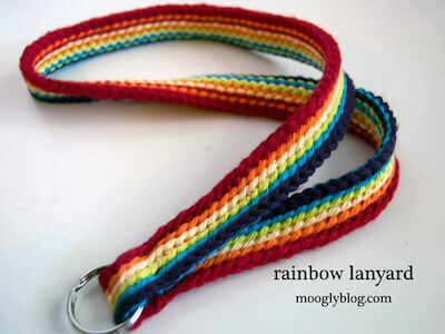 Rainbow Crochet Lanyard Free Pattern by Moogly Blog