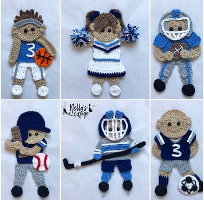 Crochet Sports Applique Pattern by Nella's Cottage