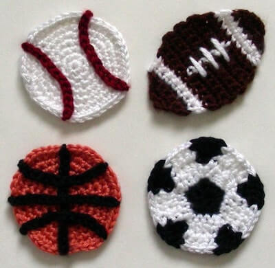 Crochet Sports Ball Applique Pattern by Crochet Spot Patterns