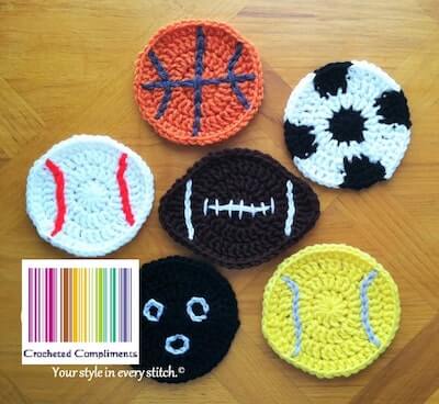 Crochet Sports Coasters Pattern by Sera Jaxon