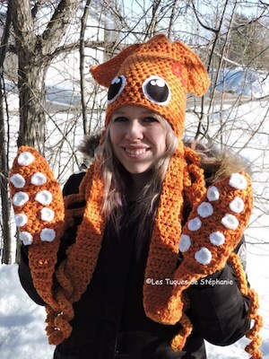 Crochet Squid Scoodie Pattern by Les Tuques De Stephanie