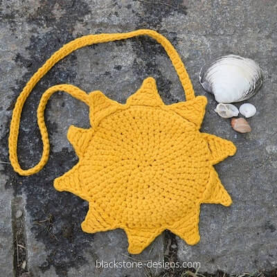 Crochet Sun Shaped Bag Pattern by Blackstone Designs