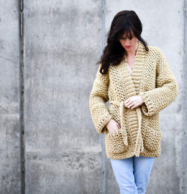 Crochet Sweater Coat Pattern by Mama In A Stitch