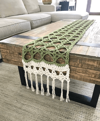 Honey Locust Table Runner Crochet Pattern by Christina Ann Studios