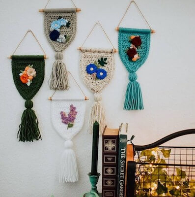 Crochet Home Decor Wall Hanging Pattern by Woodland Stitch Craft