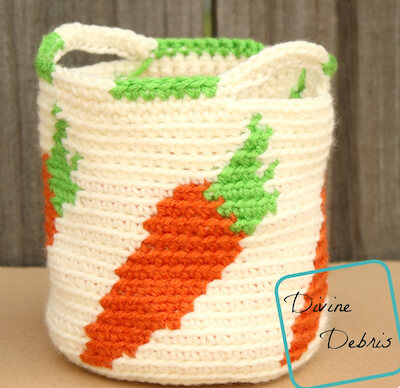 Cute Crochet Carrot Basket Pattern by Divine Debris