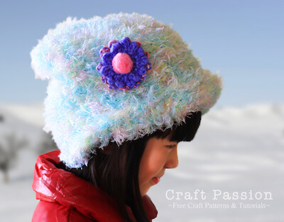 Easy Crochet Flower for Hat Brooch Pattern by Craft Passion