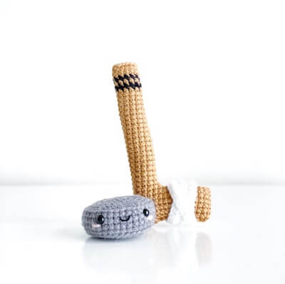 Hockey Stick And Puck Crochet Pattern by Knot Monster