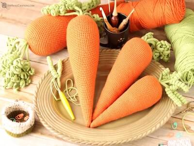 Large Crochet Carrots Pattern by Jen Hayes Creations