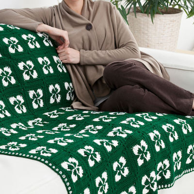 Lucky Cover Throw Crochet Pattern by Red Heart