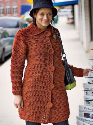 Retro Car Coat Crochet Pattern by Interweave