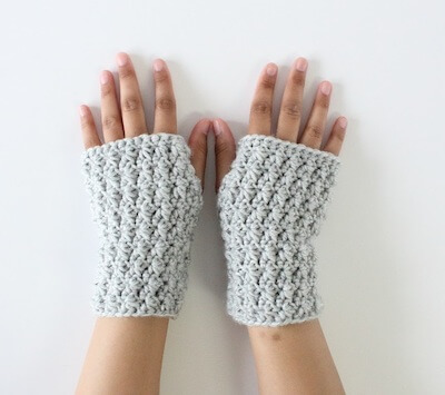 Star Stitch Crochet Wrist Warmers Pattern by Made With A Twist