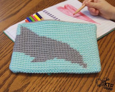Crochet Dolphin Pencil Case Pattern by KT And The Squid