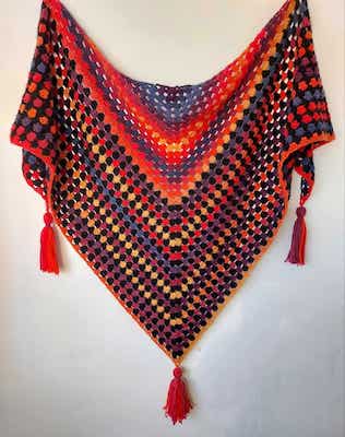 Shawl Free Granny Stripe Crochet Pattern by Annie Design Crochet